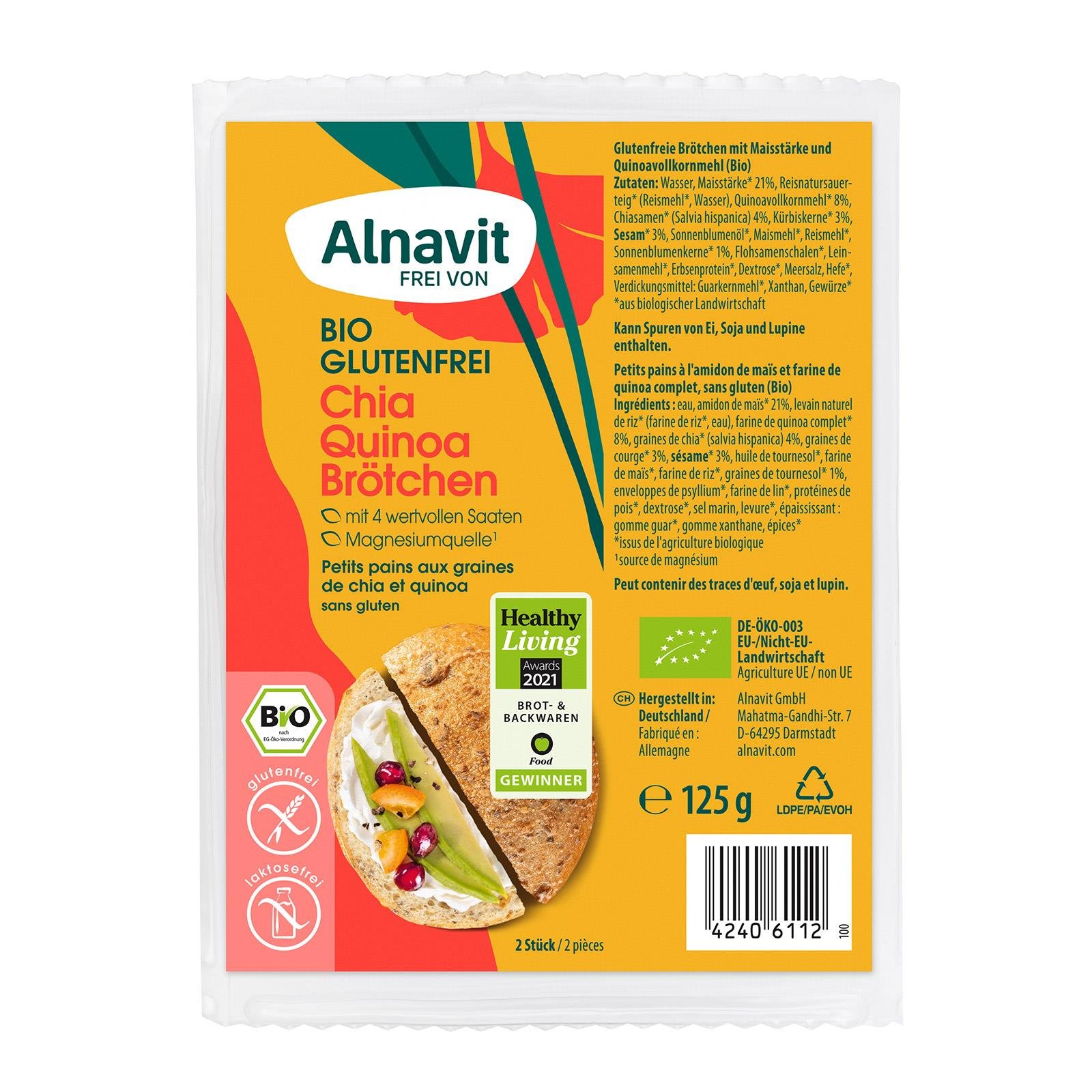 Alnavit Chia-Quinoa Brötchen Glutenfrei