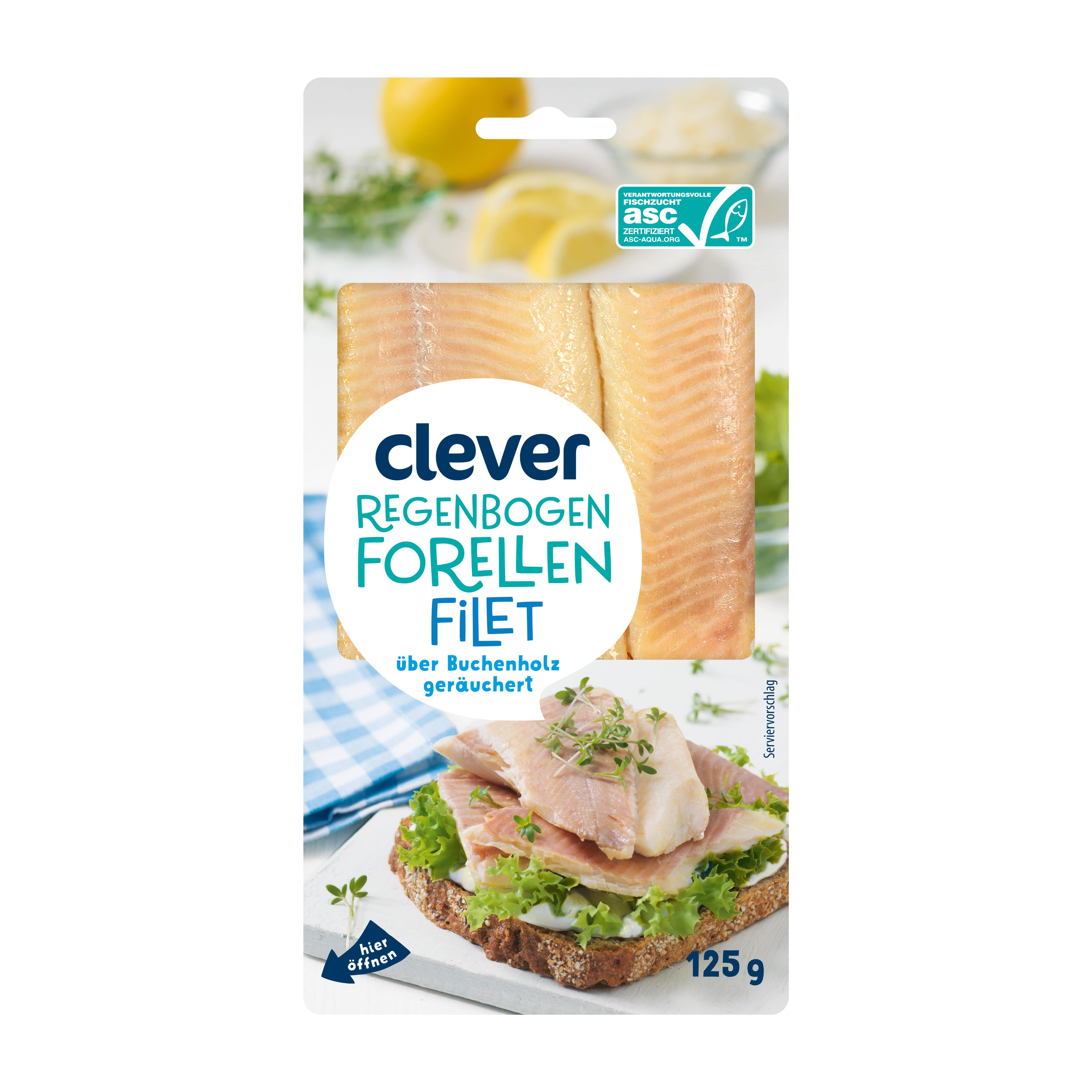 Clever Regenbogenforellen Filet geräuchert