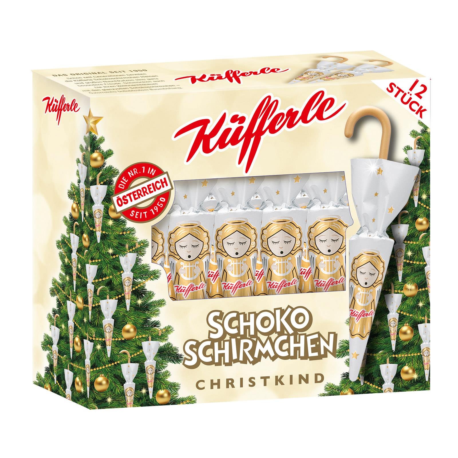 Küfferle Schokoschirmchen 12er Christkindl