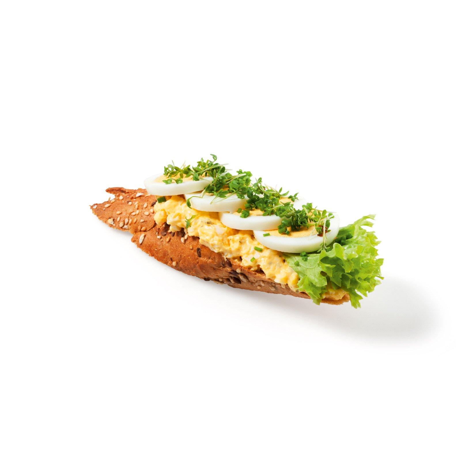 Baguette Brötchen Ei und Kräuter