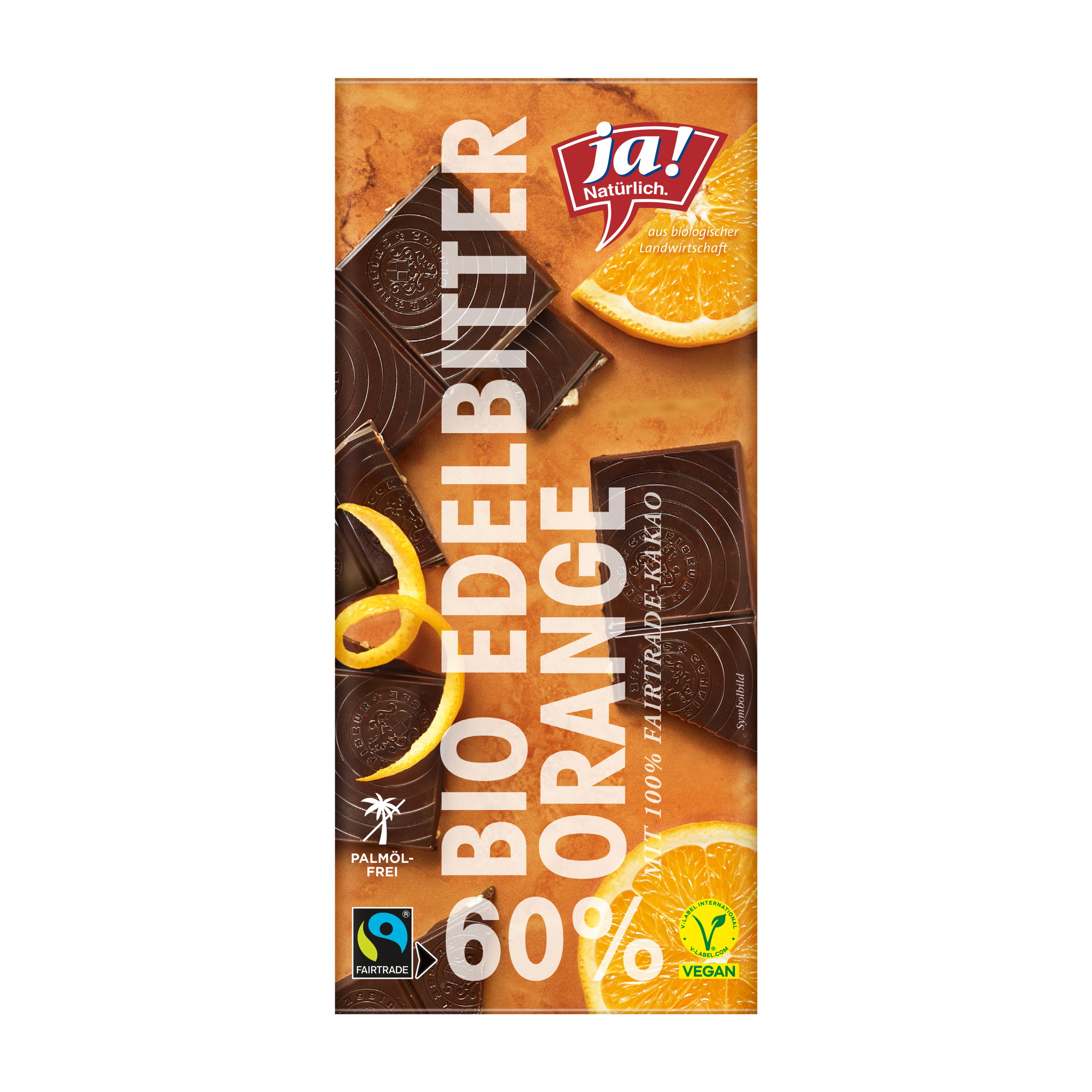 Ja! Natürlich 60% Zartbitter Orange Schokolade