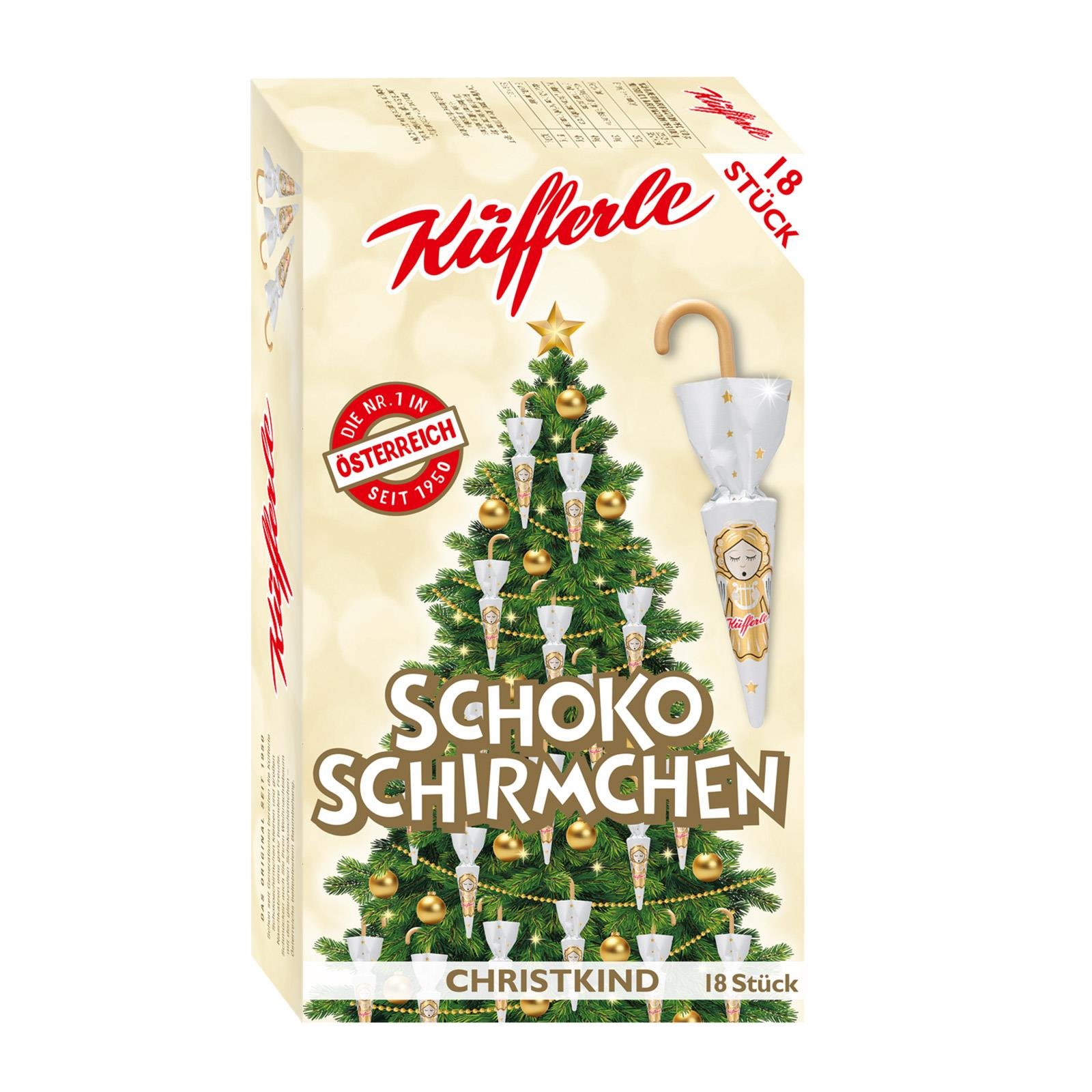 Küfferle Schokoschirmchen 18er Christkind