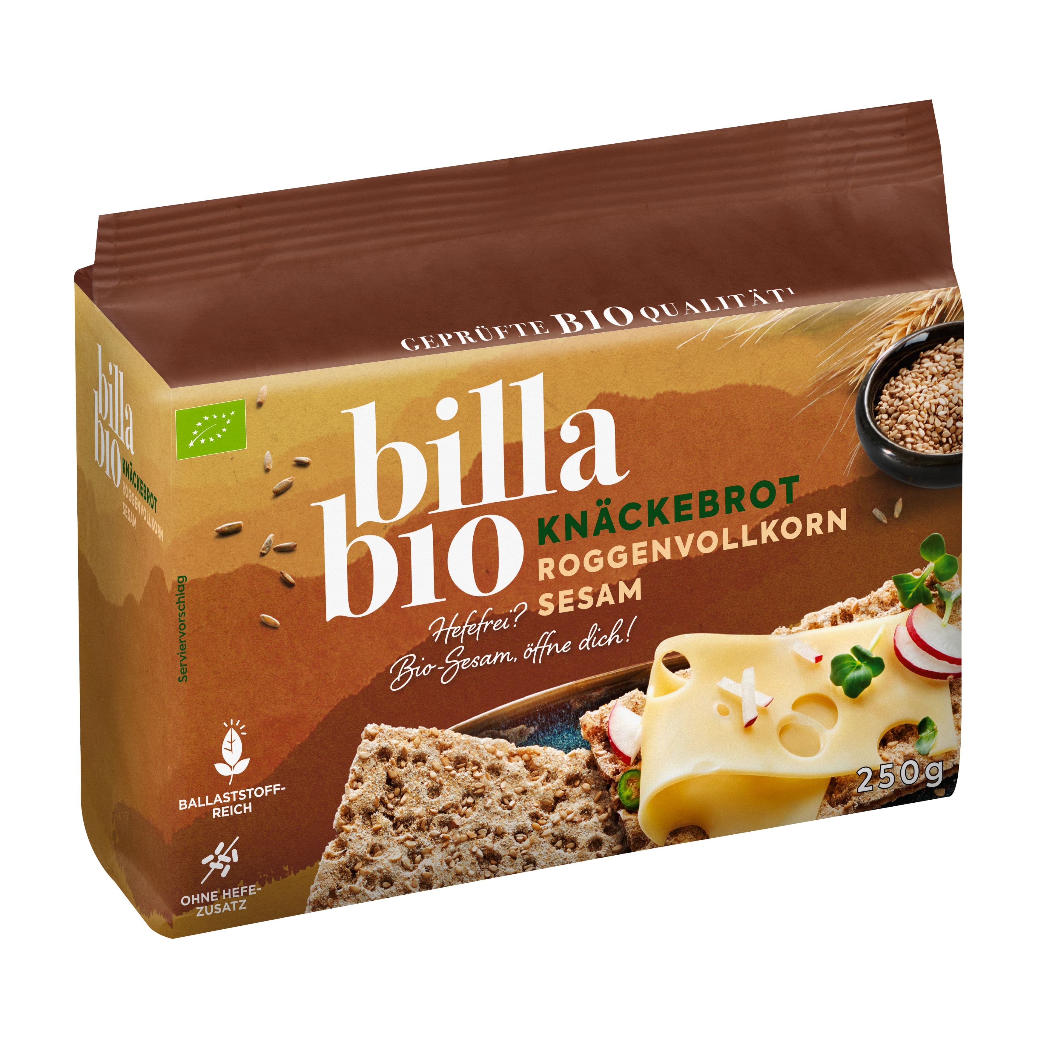 BILLA Bio Knäckebrot Roggenvollkorn mit Sesam