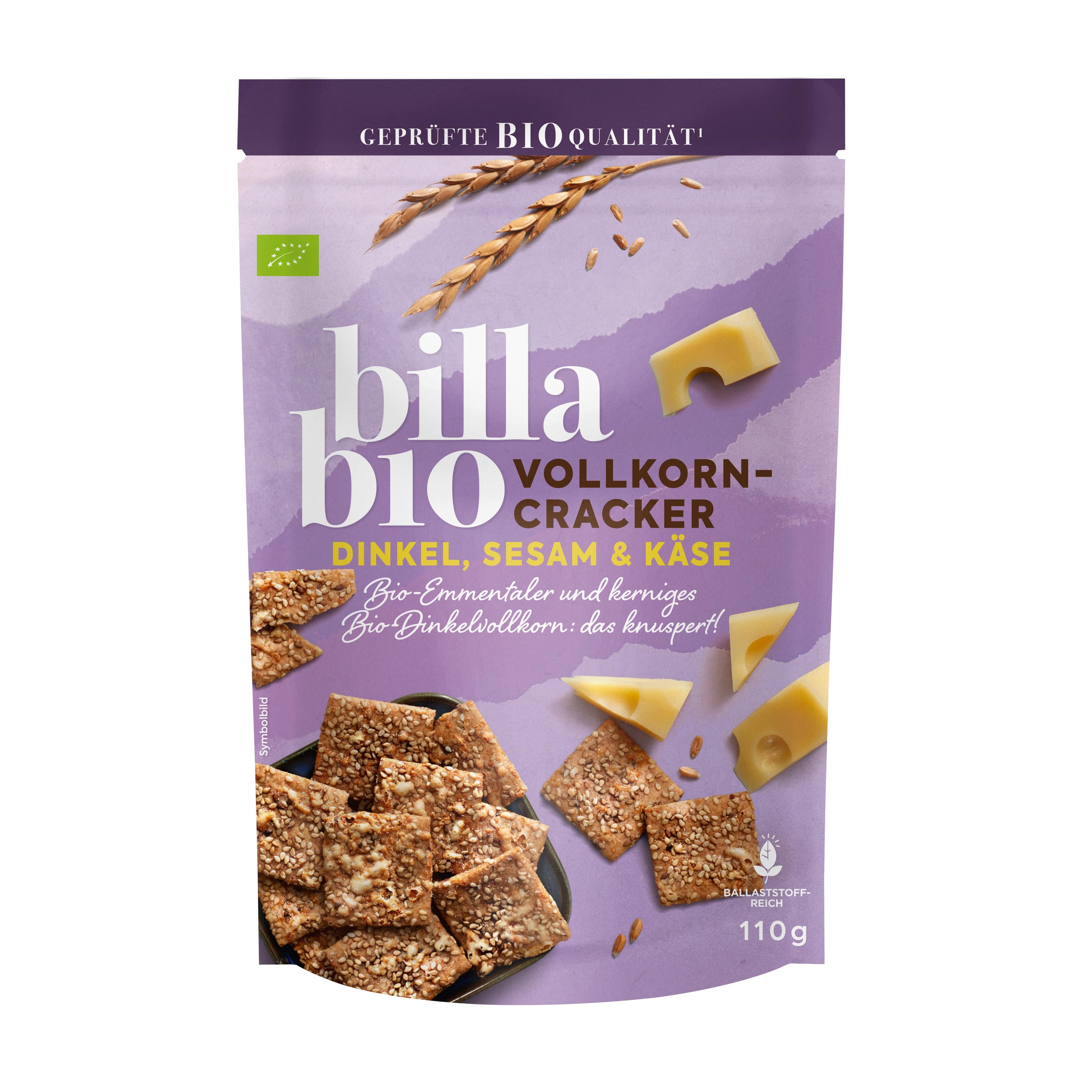 BILLA Bio Vollkorn Cracker Dinkel Käse
