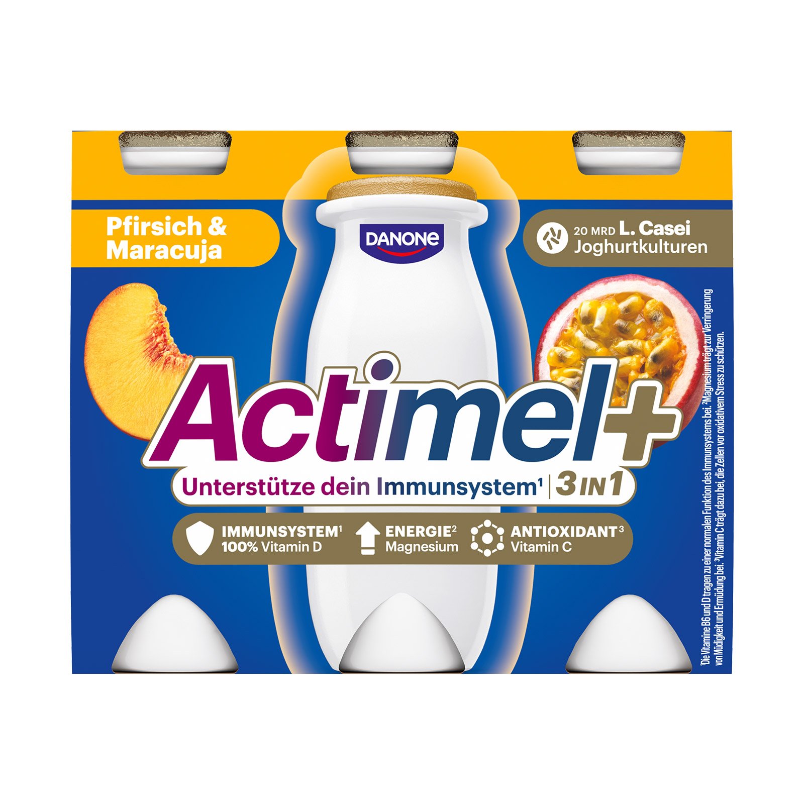 Danone Actimel Plus Pfirsich Maracuja