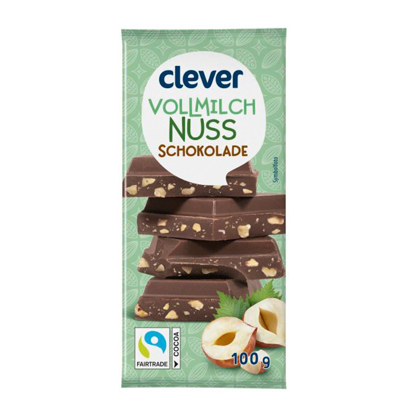 Clever Vollmilch Nuss Schokolade