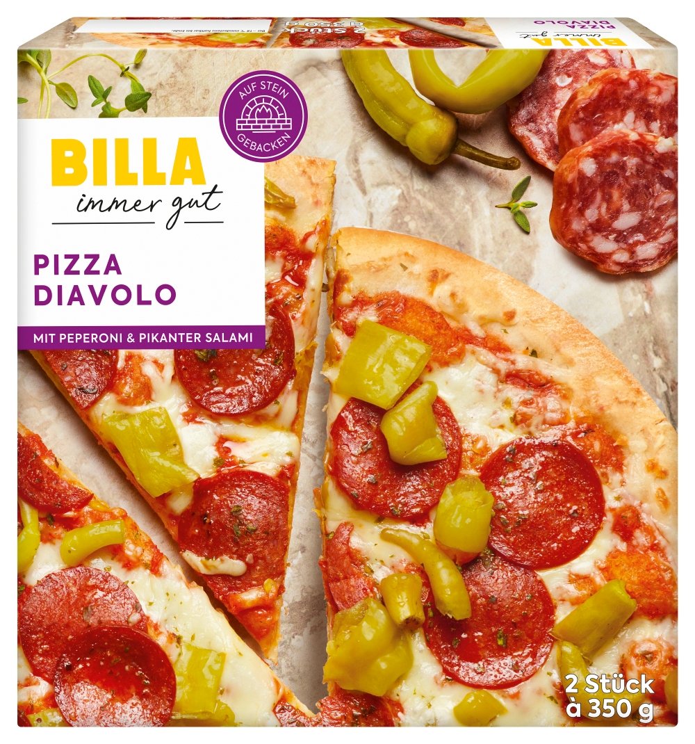 BILLA Steinofen Pizza Diavolo 2er