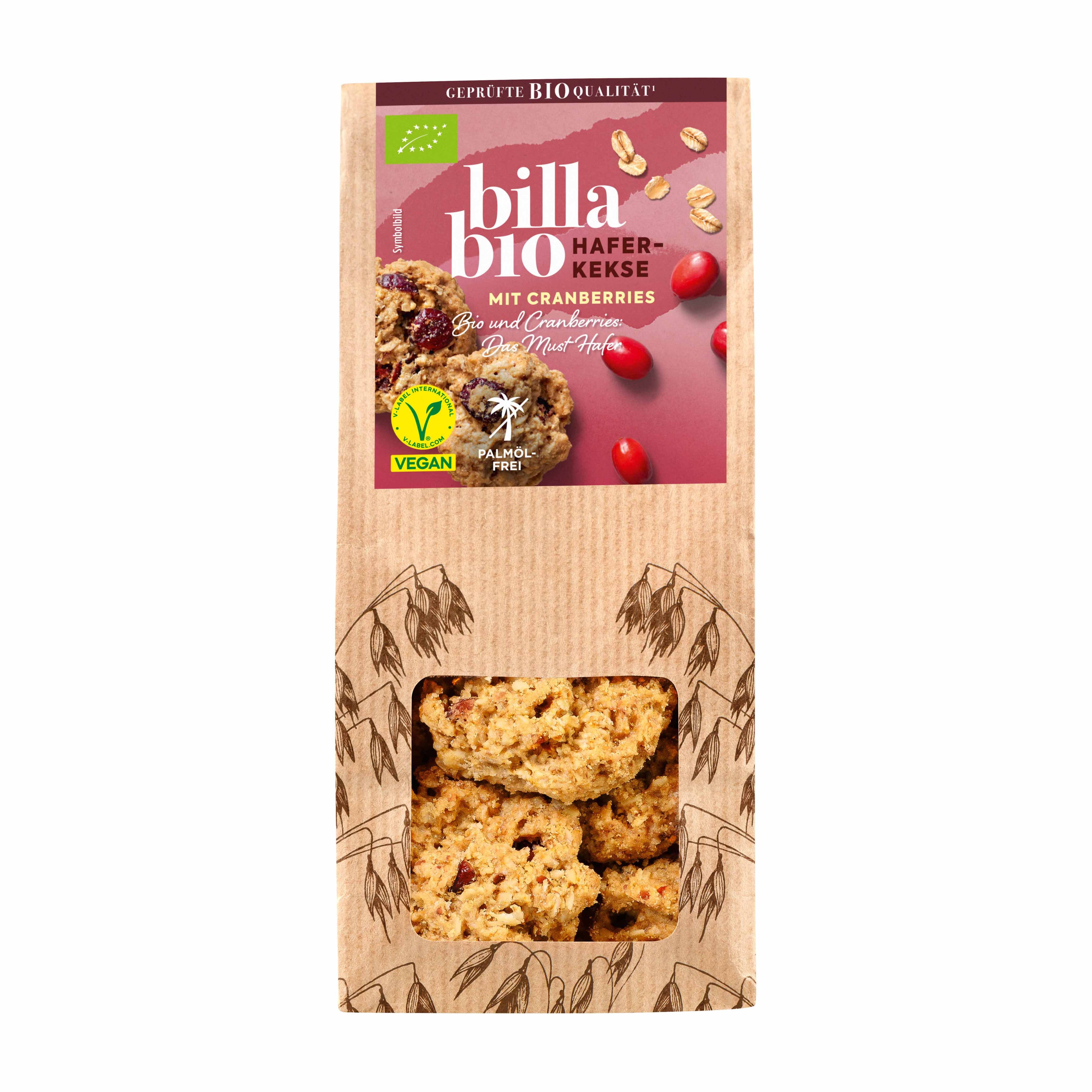 BILLA Bio Haferkekse mit Cranberries