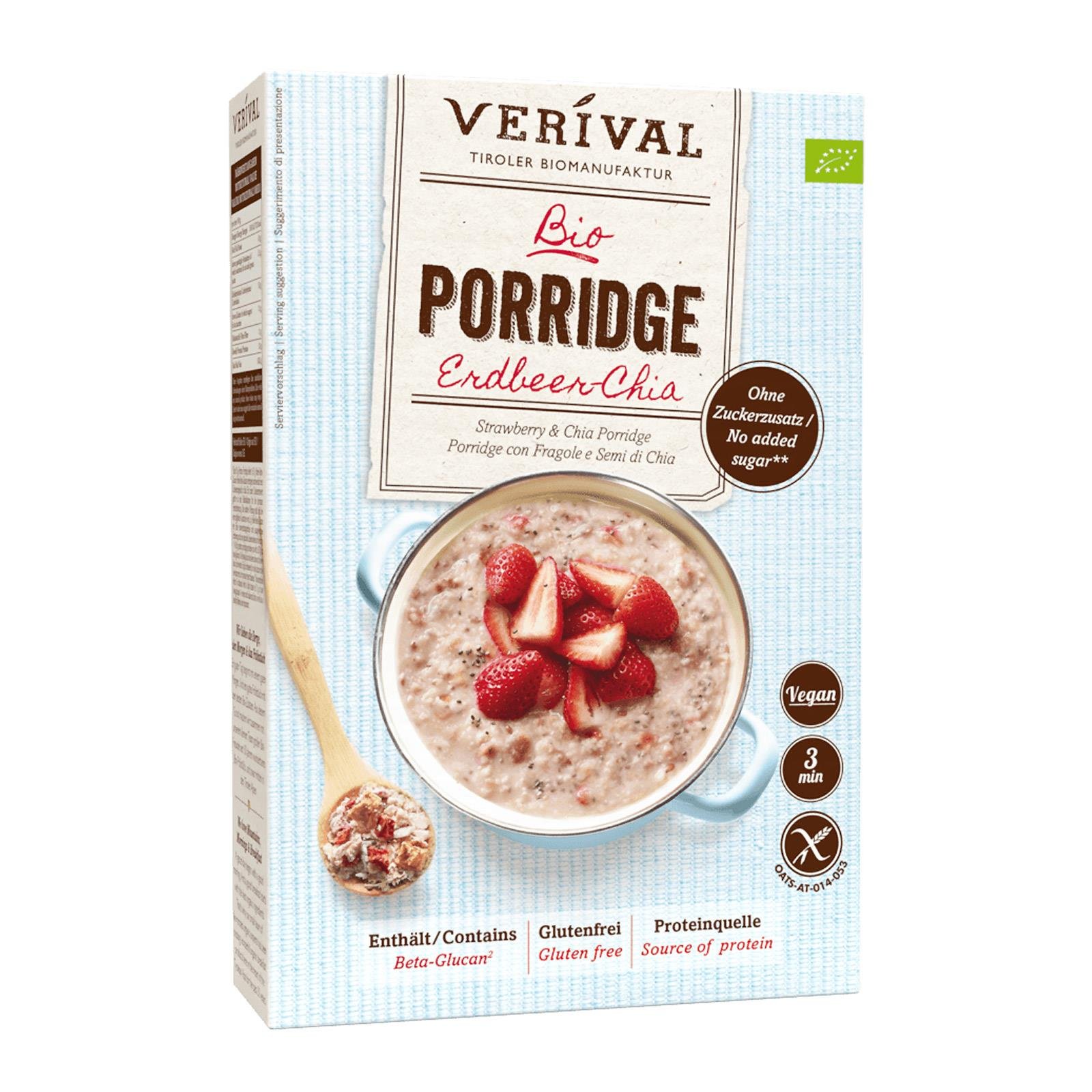 Verival Bio Erdbeer Chia Porridge Glutenfrei